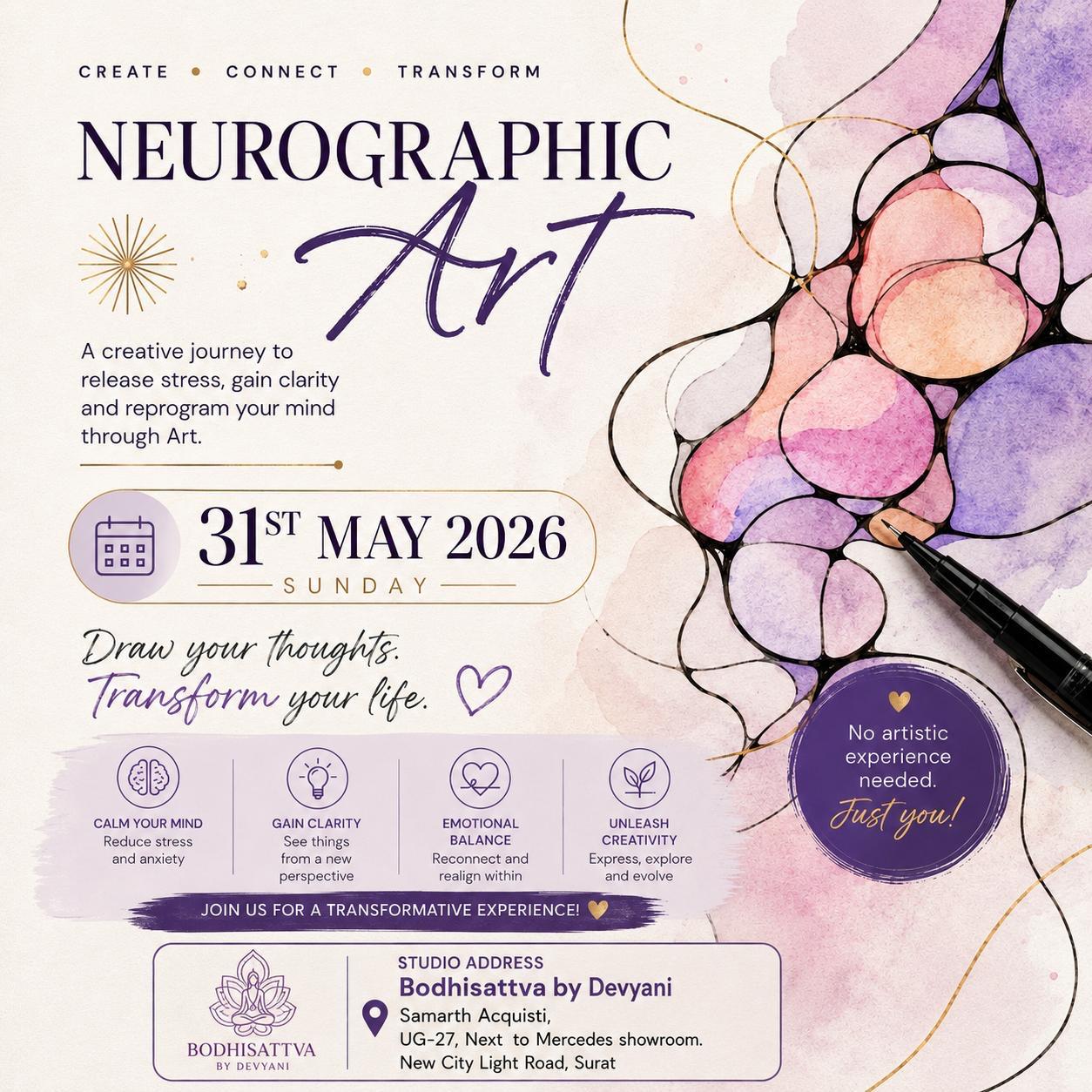 Neurographic Art workshop to release stress in Surat